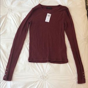 Abercrombie Burnt Red Ribbed Long Sleeve - NWT
